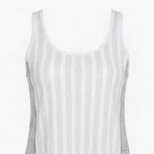 Lululemon Gray & White Stripe Mesh Tank Top Women's Size XS